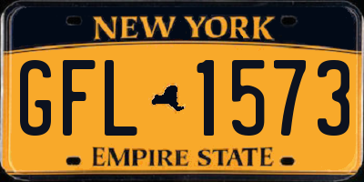 NY license plate GFL1573