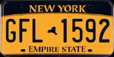 NY license plate GFL1592