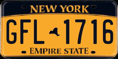 NY license plate GFL1716