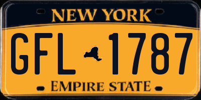 NY license plate GFL1787