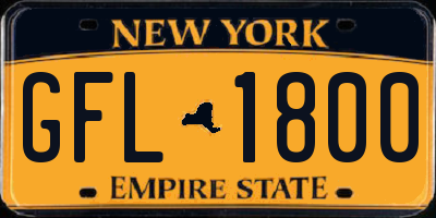 NY license plate GFL1800