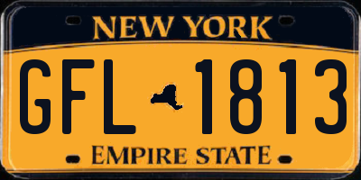 NY license plate GFL1813