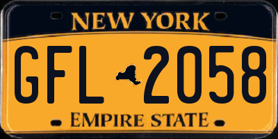NY license plate GFL2058