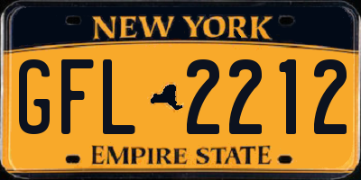 NY license plate GFL2212