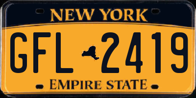 NY license plate GFL2419