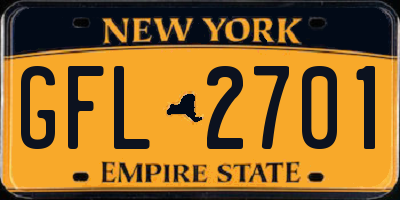 NY license plate GFL2701