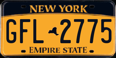 NY license plate GFL2775