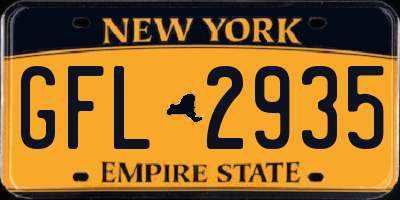 NY license plate GFL2935