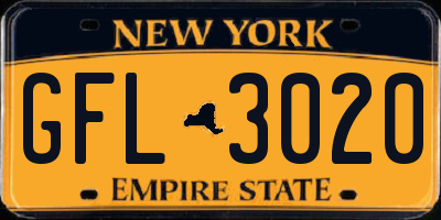 NY license plate GFL3020
