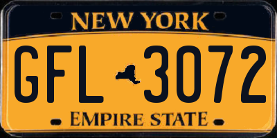 NY license plate GFL3072