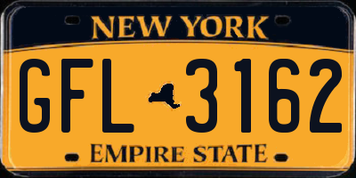 NY license plate GFL3162
