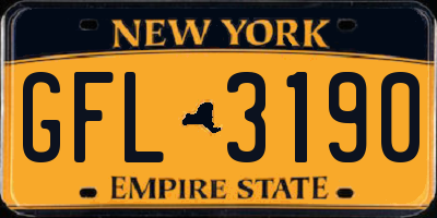 NY license plate GFL3190