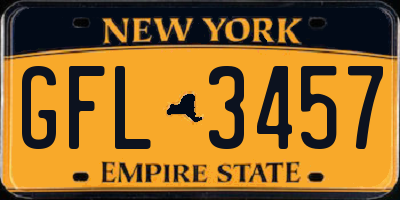 NY license plate GFL3457