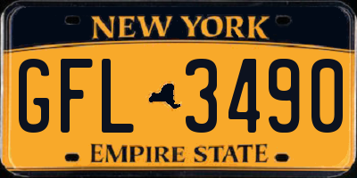 NY license plate GFL3490