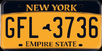 NY license plate GFL3736