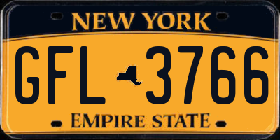 NY license plate GFL3766