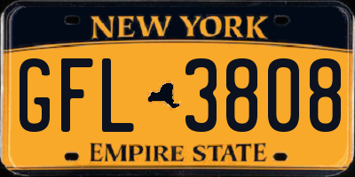 NY license plate GFL3808
