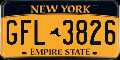 NY license plate GFL3826