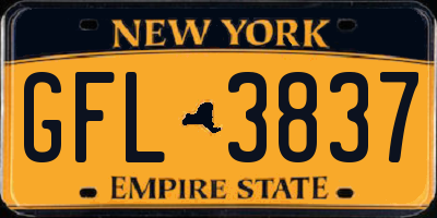 NY license plate GFL3837