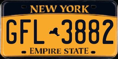 NY license plate GFL3882