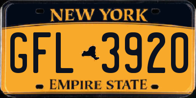 NY license plate GFL3920