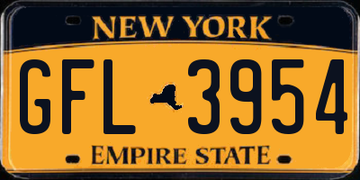 NY license plate GFL3954