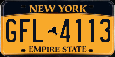 NY license plate GFL4113