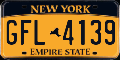 NY license plate GFL4139