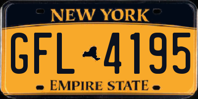 NY license plate GFL4195