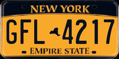 NY license plate GFL4217