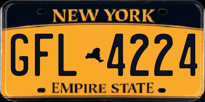 NY license plate GFL4224