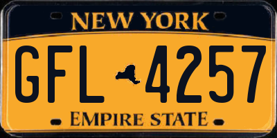 NY license plate GFL4257