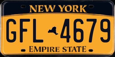 NY license plate GFL4679