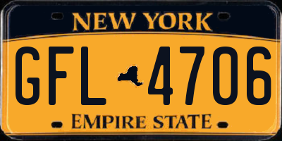 NY license plate GFL4706