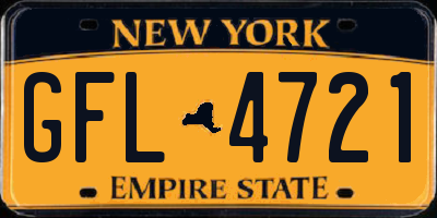 NY license plate GFL4721