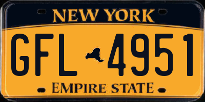 NY license plate GFL4951