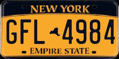 NY license plate GFL4984