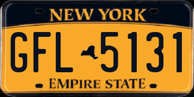 NY license plate GFL5131