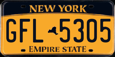 NY license plate GFL5305