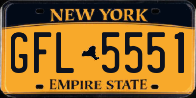 NY license plate GFL5551