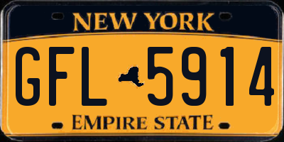 NY license plate GFL5914