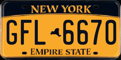 NY license plate GFL6670