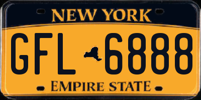 NY license plate GFL6888