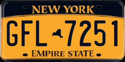 NY license plate GFL7251