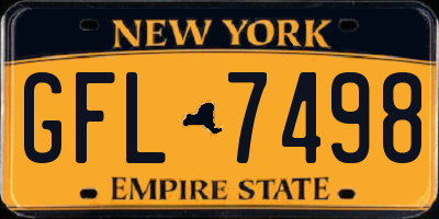 NY license plate GFL7498