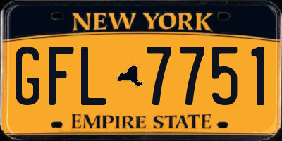 NY license plate GFL7751