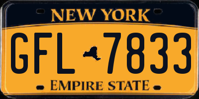 NY license plate GFL7833