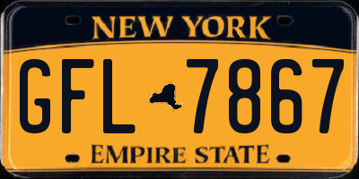 NY license plate GFL7867