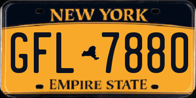 NY license plate GFL7880