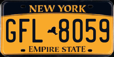 NY license plate GFL8059